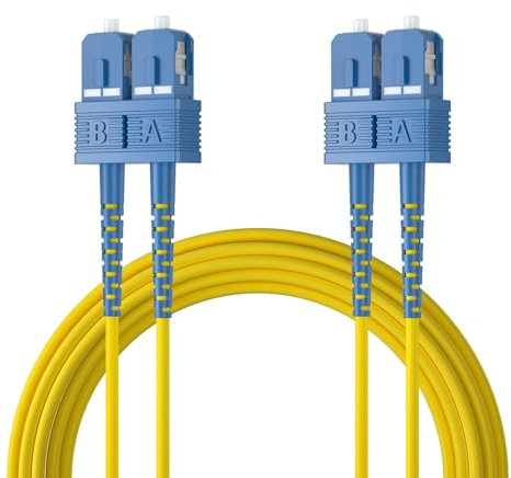 ipolex Cavo patch in fibra SC a SC Modalità unica, cavo fibra ottica 1/10Gb OS2, cavo Internet in fibra ottica duplex 9/125μm jumper fibra ottica LSZH per transceiver SMF SFP/SFP+, 1 metri, 1-Pack.
