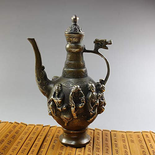 YOPDNE Pentola Antica del Rame della boccetta del bollitore Antico Artigianato Decorazione Domestica Ornamenti Imitazione Oggetti di Scena antichi