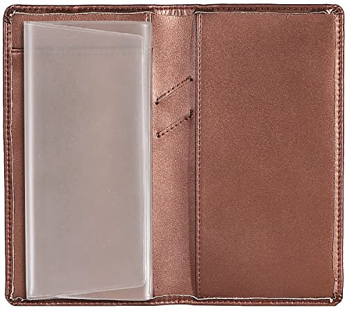 Sanlykate Scheckbuchhülle aus Leder für Männer und Frauen, RFID-blockierendes Scheckheft-Etui, Kartenhalter mit kostenloser Trennwand, Standard-Register-Duplikat-Schecks mit Stifteinsätzen, Kupfer,