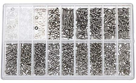 1000 pièces/ensemble de micro vis pour lunettes, vis de montre pour lunettes de soleil, mini vis, kit de tri d'écrou de clou, vis de réparation