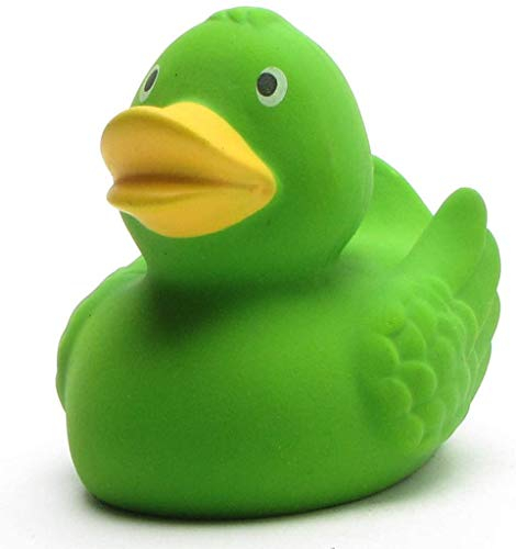 Duckshop I Badeente Naturkautschuk I Gummiente I grün I L: 7,5 cm