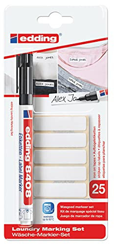 Edding E8408001 E8408 Laundry Marker, black, 6 inches, 5 Pack