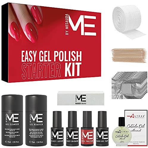 MESAUDA kit Semipermanente Unghie Starter Me Easy Gel Polish - Kit Smalto Semipermanente Unghie 5ml New Formula + OMAGGIO Olio Cuticole ALTÉAX con Accessori e Istruzioni per l'Utilizzo