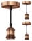 ledscom.de 3 Stück Pendelleuchte/Hängelampe RETRA, Textilkabel, bronze matt, 1x E27 max. 60W