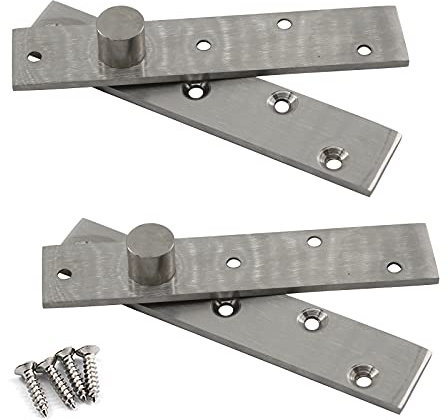 Lot de 2 charnières de porte pivotantes en acier inoxydable 150 mm