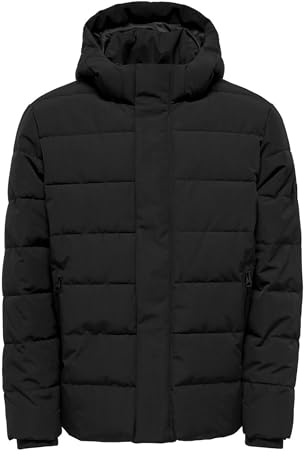 Only & Sons Herren Onscayson Puffa OTW Steppjacke, Schwarz, M EU