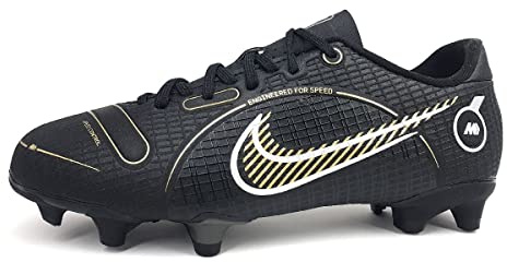 NIKE Unisex Kids Vapor 14 Academy Football Shoe, Black Metallic Gold Metallic S, 3 UK