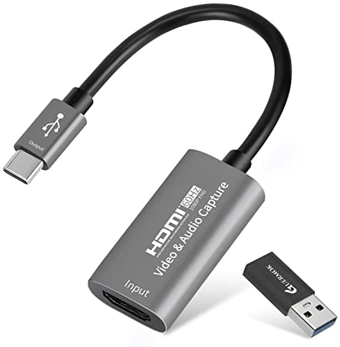 Guermok Video Capture Card, USB3.0 HDMI to USB C Capture Card, 4K 1080P60FPS Capture Devices for Gaming Live Streaming Video Recorder, for Windows Mac OS System PS4/5 Switch, Xbox Steam OBS