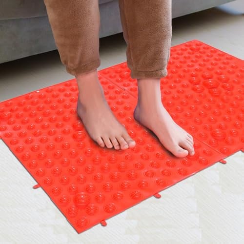 YOBEYI Alfombrilla de masaje de pies 2 en 1 y almohadilla de reflexología, alfombrilla de acupresión con placas para los dedos, antideslizante, adecuada para baño, yoga, juegos al aire libre y más