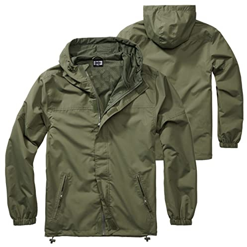 BWuM Windbreaker Sommer mit Zipper, Größe:5XL, Farbe:Oliv