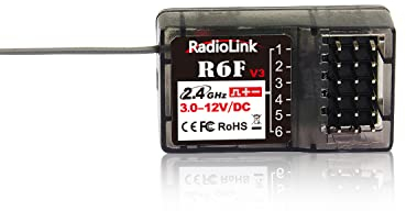 Radiolink R6F 6 Canaux RC Récepteur Contrôle Longue Distance pour Voiture/Bateau Surface Télécommande RC6GS V3/RC4GS V3/T8FB/T8S/RC8X/T16D/T12D(Pas de Gyro)