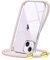 CAROKI Crossbody Case for iPhone 14 Plus,Necklace Mobile Phone Cover with Cord Strap Clear Transparent TPU Soft iPhone 14 Plus Cover Holder with Neck Cord Lanyard Strap-Rose Gold