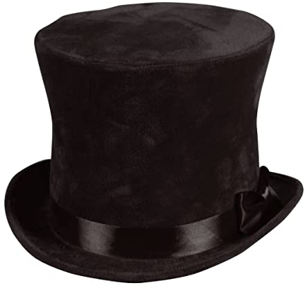 Thetru Kostüm Zubehör Zylinder mit Hutband schwarz Karneval Fasching Gr. 59/60