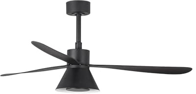 Faro Amelia Large Cone Led Black Ceiling Fan, 6 Speed