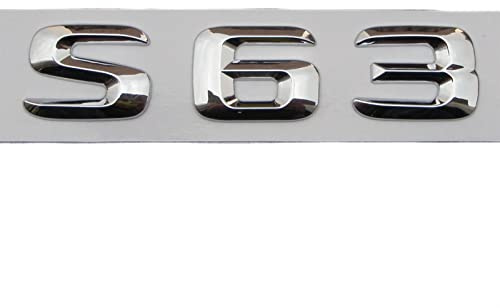 ANUTE Chrom 3D ABS-Kunststoff Kofferraum hinten Buchstaben Abzeichen Emblem Aufkleber Aufkleber passend for Mercedes Benz S-Klasse S63 AMG