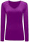 T-Shirts for Women UK Long Sleeves Ladies V Neck Plain Basic Casual Tops Purple