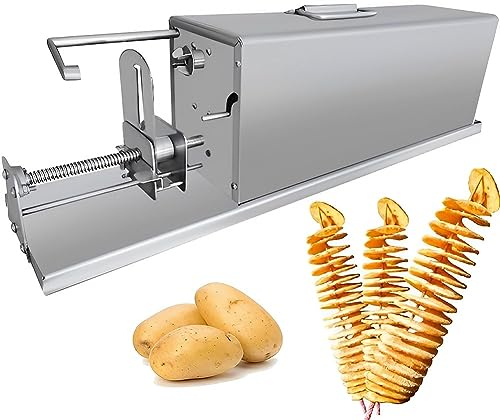 Affettatrice automatica per patate elastiche, torre elettrica per patate Tornado, macchina per patatine fritte Twister per taglio di patate a spirale commerciale per patate dolci, carote, cetrioli