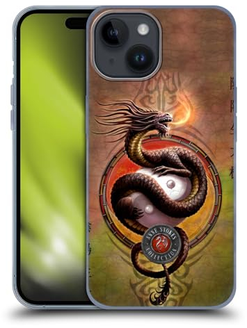 Head Case Designs Offizielle Anne Stokes Yin Yang Protektor Drachen Gelhülle [Militärischer Schutzgrad] Kompatibel Mit Apple iPhone 15 Und Kompatibel Mit MagSafe