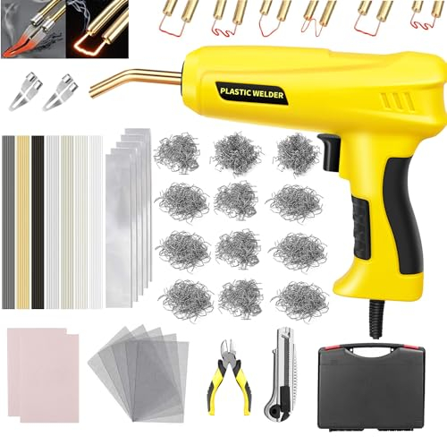 Mytovosn 200W Saldatrice per Plastica,2 in 1 Kit di Riparazione Paraurti Auto con 1000pcs Graffette e 56 Bacchette di Saldatura,per Auto Paraurti/Auto Ricambi/Riparare Plastiche