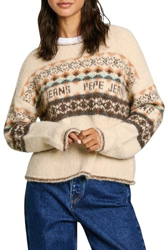 Pepe Jeans Damen Hitty Strickwaren, Beige (Ecru White), XS