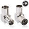 Tv Rf Aerial Connector Adapter, 2 Pack TV Aerial Male Coax Plug to PAL Female Angel Adapter, RF Coax Connector for TV Antenna Cables, Satellite Coaxial Cables Adapter Male to Female Connector