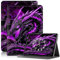 Case for Amazon Fire HD 10 Tablet 10.1 (9th /7th /5th Generation 2019 2017 2015 Release), PU Leather HD 10 Case Adjustable Stand Shockproof Smart Cover with Auto Wake/Sleep, Black Purple Dragon