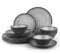La Joventino 24PCS Melamine Dinnerware Sets - Camping Plates and Bowls Set, Dinner Plates, Plate Set for 8 People, Dinner Sets for Family Outdoor Use