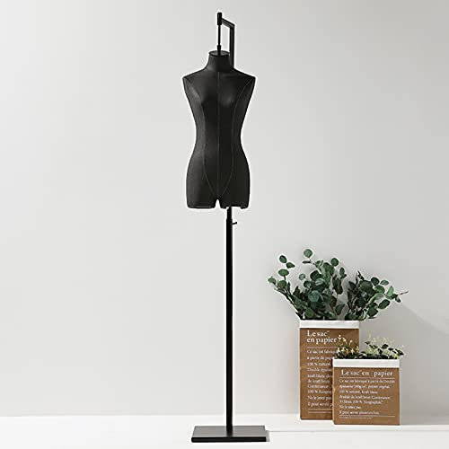 asdchZen Schaufensterpuppe, Schaufensterpuppenkörper Aus Fiberglas, Weibliche/Männliche Schaufensterpuppe, Modische Schneiderbüste Für Den Einzelhandel Mit Kleidung, 2,Blac,Female,A