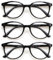 VisiWell 3 Pack Reading Glasses for Women and Men Spring Hinge Stylish Readers Black/Tortoise Readers for Men and Women (Black, 2.00, Dioptres)