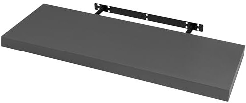 WOLTU Wandboard Wandregal CD DVD Regal Bücherregal Schweberegal Holz Board 70x22.9x3.8cm dunkel grau für Büro, Wohnzimmer, Schlafzimmer, Küche RG9369dgr
