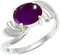 JEWELFORCE Cabochon Amethyst Edelstein Bandring 925 Sterling Silber Bandring Herren und Damen Bandring Schmuck JSR-1259BW4_(50 (15.9))