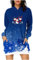 Damen-Kapuzenpullover-Kleid, lässig, langärmelig, Tunika-Kleid, übergroße Sweatshirts mit Tasche, Schwarz, Blau Nr. 37, L
