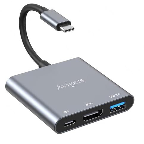 Adaptateur USB C vers HDMI 4K, 3 en1 Multiport Adapter USB C avec HDMI, PD Charge 100W,USB 3.0, USB C hub pour Samsung, MacBook Pro/Air, Google Chromebook, HP, Surface etc.