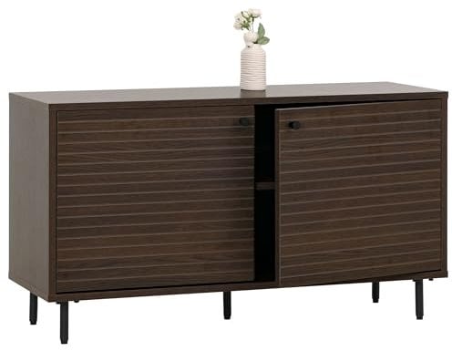 Garderobenkommode HWC-N78, Kommode Schrank, skandinavischer Stil Metall Holz Melamin MVG 53x94x35cm - Dunkelbraun