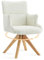 CLIPOP Drehbarer Design Stuhl Vintage Beige Eichenholz Beine Esszimmerstuhl Küchenstuhl Besucherstuhl Bürostuhl Wohnzimmerstuhl (Boucle/Teddystoff, Beige)