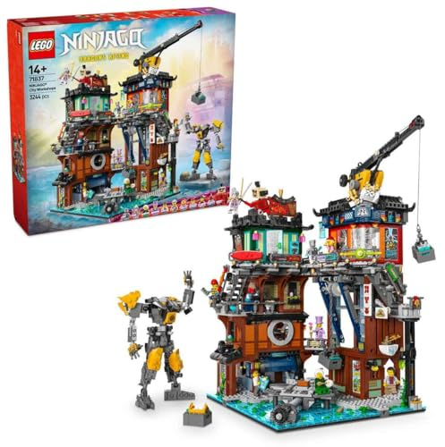 LEGO 71837 Ninjago City Workshops, 3244 Teile, 10 Minifiguren, Modell Bauset