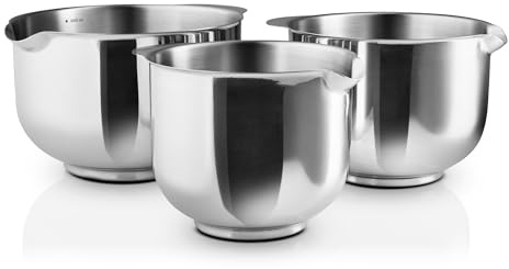 EVA SOLO | Eva Rührschüssel-Set 3-teilig Stahl |Komplettes Set von stapelbaren Rührschüsseln aus robustem und langlebigem Edelstahl. | Polished steel