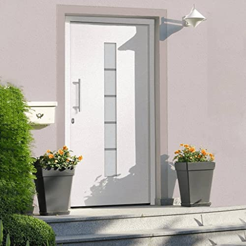 Generico Porta d'Ingresso in Alluminio e PVC Bianco 100x200 cm,Bianco,64.83kg,3056809