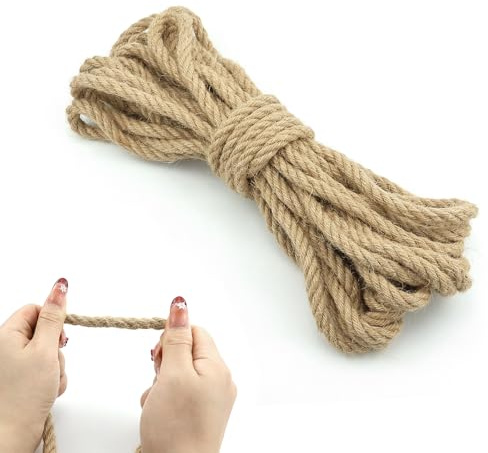 1 Stück Natur Juteschnur Kordel, Juteseil 10mm x 10M, Garten Kordel Juteschnur Reißfest, Sisal Seil für Katzen, Starkes Naturfaser Hanfseil für Kratzbaum, Garten, DIY, Dekoration, Bündeln und Camping