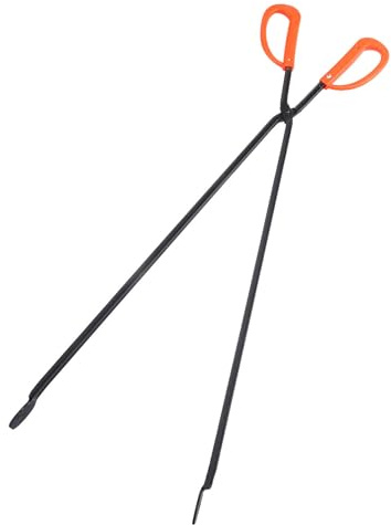 Charcoal Tongs with Long Handle, Heat Resistant Iron Clip