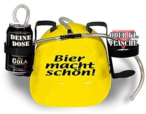 HSK Trinkhelm Spaßhelm mit Printmotiv - Bier macht schön - 51634 - versch. Farben zur Wahl Farbe gelb