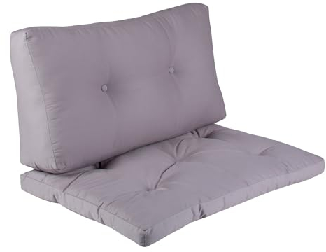 BioKinder 25189 Set Sitzkissen mit Rückenkissen Sofakissen Loungemöbel Palettenpolster 80x55 cm Baumwolle in grau