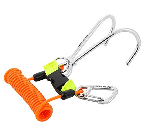 Gancio per Immersioni subacquee, Gancio Doppio in Acciaio Inossidabile Scuba Drift Hook Accessorio per Immersioni con Anello a D(Arancione)