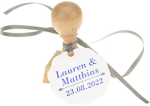 WeddingMania Stempel - mit Namen und Datum - Vintage Hochzeit Papeterie Vornamen