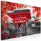 murando - Tableau décoratif ville 120x60 cm - Impression sur toile colorée - Décoration murale pour salon et chambre - Gris rose marron - Architecture japon orienter zen d-C-0160-b-a