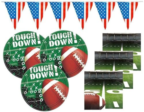 American Football Superbowl 25 Teile Party Deko Set 8 Personen