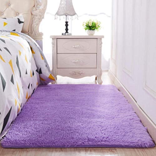 LLAAIT Verdicktes gewaschenes Seidenhaar Rutschfester Teppich Wohnzimmer Couchtischdecke Schlafzimmer Nachttischmatte Yoga Teppiche einfarbiger Plüschteppich, 11.200x300cm