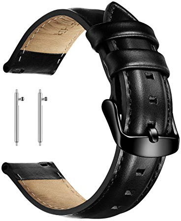 XIRUVE Uhrenarmband aus Echtleder Schnellverschluss Ersatzband für Damen Herren 18-22mm