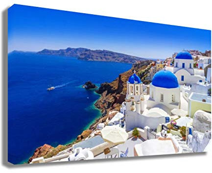 printerland.it Quadro Moderno Paesaggio Mare Santorini Marino Paesaggi RIPRODUZIONE STAMPA SU TELA Arte Quadri Moderni Moderno Soggiorno Camera da letto (50x70)