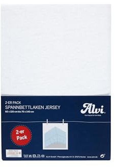 Alvi Spannbettlaken 2er-Pack Bettlaken, 2er-Pack, weich, faltenfrei, waschmaschinengeeignet, mit Gummizug weiß/weiß - Weiß